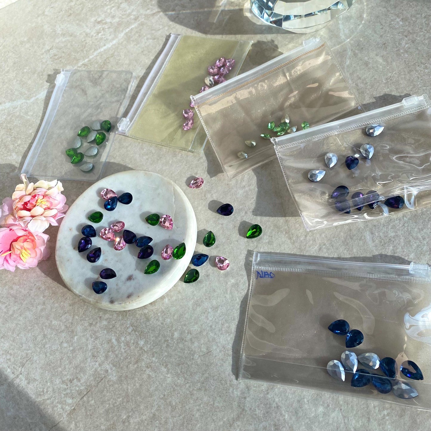 Gem Stones Plastic Jewellery Making High Quality Multicolour Fashion Design Jewellery Tear Drop Stones Arts Craft Project