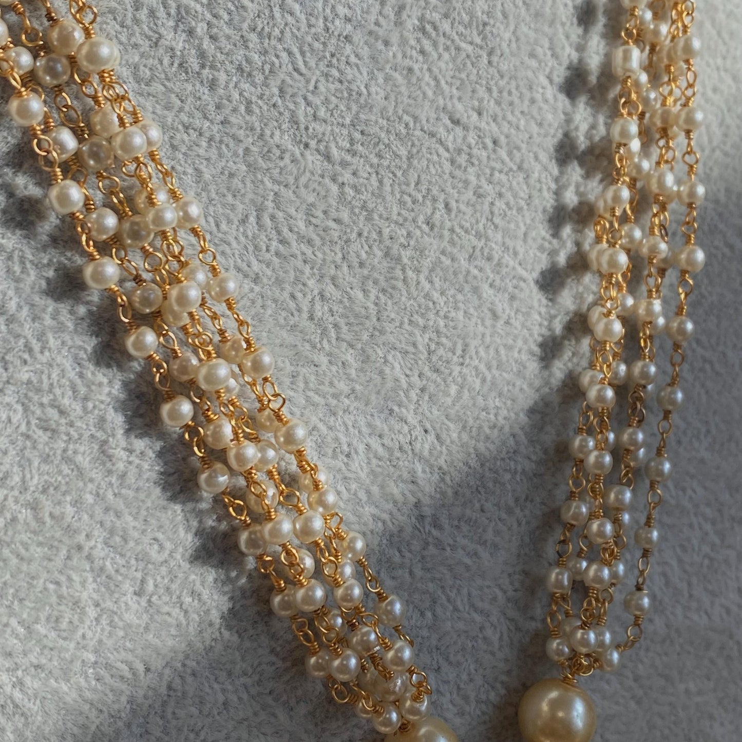 Green Real Kundan Pearl Bright Gold Long Necklace  Mala Haar Unique Style Indian Pakistani Fashion Jewellery Gift for Women