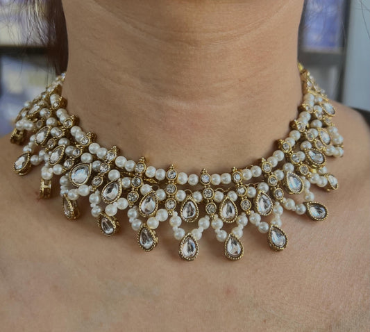 Pearl Necklace/ Choker (Individual piece)/ Unique Style/ Indian/ Pakistani/Fashion Jewellery/ Gift for Women