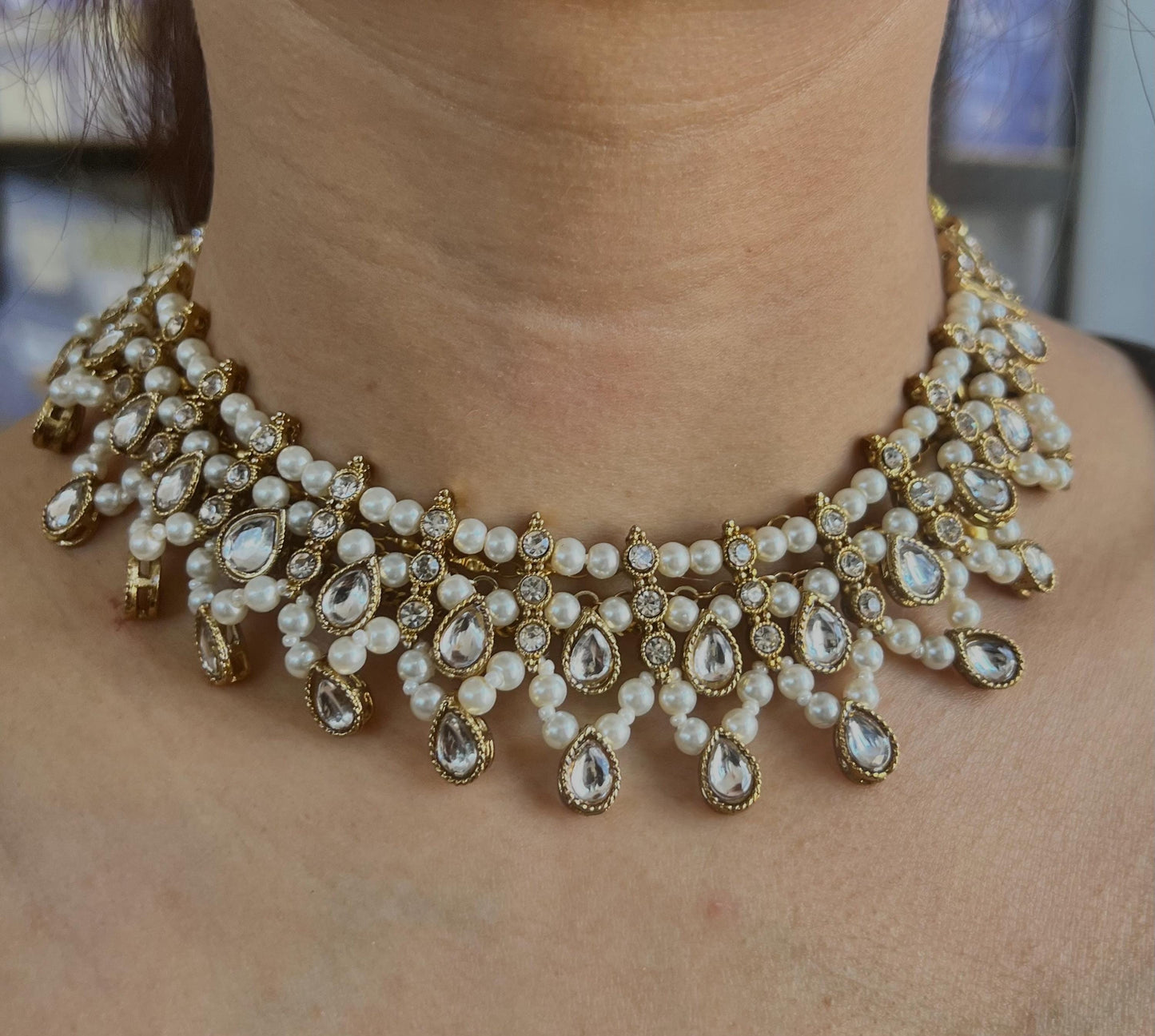 Pearl Necklace/ Choker (Individual piece)/ Unique Style/ Indian/ Pakistani/Fashion Jewellery/ Gift for Women
